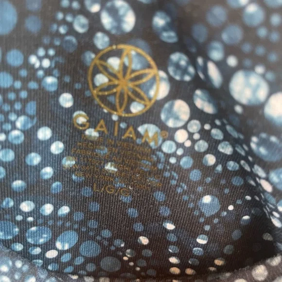 Navy Geometric High Rise Leggings Size Large 25” Inseam Yoga Athleisure - Picture 7 of 7